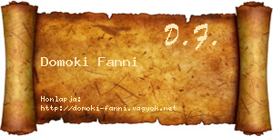 Domoki Fanni névjegykártya